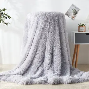 Plush winter Reversible Shag custom minky fluffy Luxury soft bed sofa decor warm cozy polyester Faux Fur blankets Throws