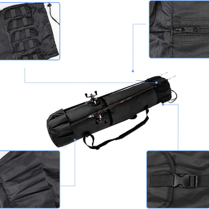 Échantillon gratuit Sac de rangement pour canne à pêche et moulinet en toile durable Sac de transport de voyage - Contient 5 cannes et accessoires - Product Image 3