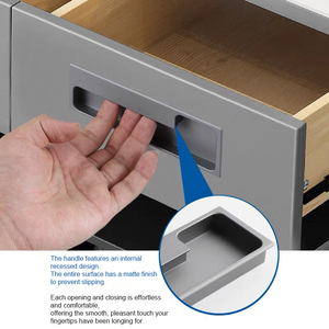 Poignée <span class=keywords><strong>de</strong></span> <span class=keywords><strong>porte</strong></span> dissimulée <span class=keywords><strong>pour</strong></span> armoire <span class=keywords><strong>de</strong></span> cuisine, en alliage <span class=keywords><strong>de</strong></span> zinc, en aluminium, rectangulaire, <span class=keywords><strong>pour</strong></span> meubles, tiroir, affleurant, plat - Product Image 2