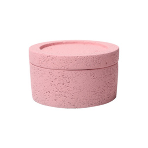 Parfum de maison nordique béton ciment conteneur vide bougies navires aromathérapie pierre bougie pot avec couvercle - Product Image 5