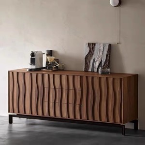 Nordic Wabi Sabi Solid Wood <b>Sideboard</b> 180cm 3 Drawers <b>Storage</b> Cabinet Living Room Kitchen TV Stand - Product Image 1