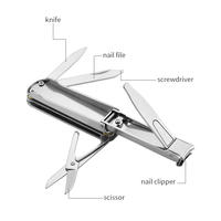 Couteau de poche multifonction suisse OTF en gros, ciseaux de haute qualité et mini coupe-ongles pliables en acier inoxydable avec lime