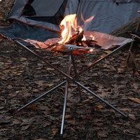 Maille Portable Camping extérieur foyer 304 acier inoxydable fabricant argent en Stock 1 ensemble Support sur 20 ans toutes saisons