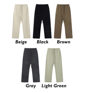 Pantalons de survêtement pour homme en laine peignée lourde, coupe droite, avec cordon de serrage et logo personnalisé, style décontracté - Product Image 6
