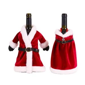 Decoraciones navideñas para el hogar, cubierta de botella de vino de Papá Noel, muñeco de nieve, medias de regalo, decoración de Navidad, Año Nuevo