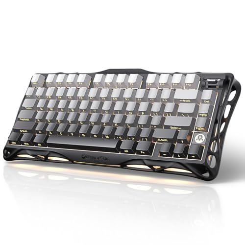 GravaStar Mercury K1 75% Wireless Mechanical Gaming Keyboard, Aluminum Alloy, Gasket Compact Custom Keyboard Hot-Swap Socket
