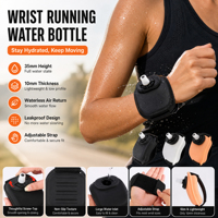 Bouteille d'eau sportive portable en silicone pour le cyclisme, la course à pied et les activités de plein air, à fixer sur le bras