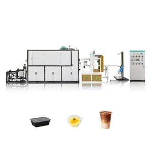 Thermoforming machine for 7 oz PP coffee cups for foodstuffs with motor and PLC for factory equipment