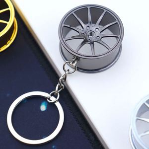 Metal <b>Key</b> <b>Chain</b> Car Hub Mini Tire Wheel <b>Key</b> <b>Chain</b> - Product Image 2