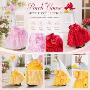 Decoración para el Porche Delantero, Traje Estilo Princesa, Vestido de Tul de 23 Pulgadas, Disfraz de Tela, Ropa para Estatua de Ganso de Jardín Exterior - Product Image 3