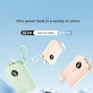 M-Queen Personalized Portable Power Bank 10000mah for Phone Customized Fast <b>Charging</b> Powerbank With Built in Cable - Product Image 5