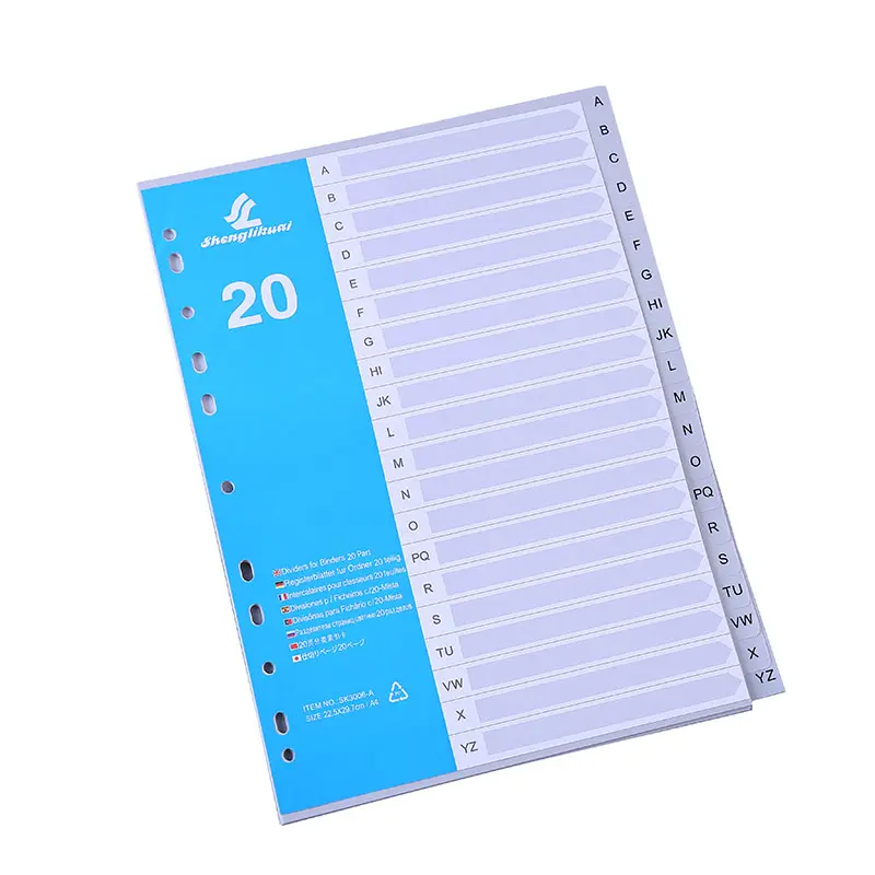 Wholesale Paper file divider Assorted Colors Paper Tab File Divider Index