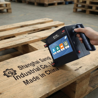 Codeur à jet d'encre manuel portable intelligent 100 mm avec écran tactile, encre à séchage rapide, impression de grands textes, logos, dates, codes QR sur carton, fûts, sacs, planches de bois