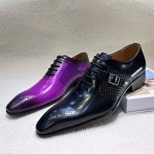 <span class=keywords><strong>Scarpe</strong></span> da <span class=keywords><strong>uomo</strong></span> fatte a mano in pelle Oxford con punta a punta <span class=keywords><strong>stringate</strong></span> formale da lavoro e da sposa per feste - Product Image 3
