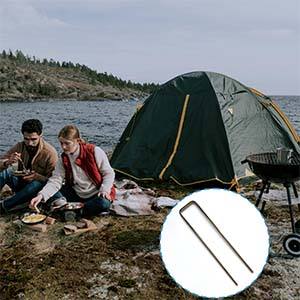 50ชิ้น200ชิ้น6นิ้วเสาเหล็กพื้นดินรูปตัวยูหมุดปักสำหรับผักรั้วขนแกะพืช - Product Image 4