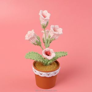 ดอกไม้ประดิษฐ์ ดอกเบลล์ฟลาวเวอร์ ต้นไม้กระถาง งานฝีมือถักโครเชต์ ดอกลิลลี่ออฟเดอะแวลลีย์ ทำจากไหมพรม - Product Image 5