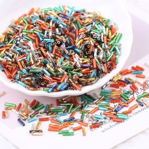 450g/bag Luxury 6mm Glazing Red Twisted Long <strong>Bugle</strong> <strong>Beads</strong> Crystal Glass Seed <strong>Beads</strong> Tube Loose <strong>Beads</strong> for Jewelry Diy Clothing Bulk - Product Image 2