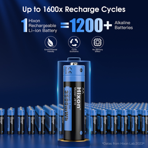 Hixon 핫 세일 리튬 AA 배터리 3500mWh 16 팩 LCD 디스플레이 충전기 (AA AAA 리튬 배터리 용 4 개의 독립 슬롯 키트 포함) - Product Image 5
