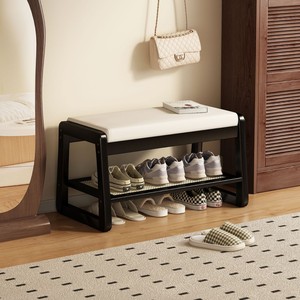 <b>Bamboo</b> shoe changing <b>stool</b>, suitable for home use, can be used as a shoe cabinet or bench, and can be placed at the entrance. - Product Image 1