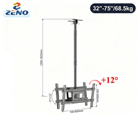 Soporte de Techo para TV de Pantalla Plana de 32-75 Pulgadas, VESA Máximo 600x400mm, Soporte de Techo Ajustable Compatible con la Mayoría de los Televisores LCD LED OLED 4K