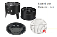 Barbecue vertical à charbon de bois avec couvercle, thermomètre, aérateur, doubles portes d'accès et grille ronde