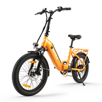 Bicicleta Eléctrica Plegable Vakole VT4 Naranja 250W con Motor sin Escobillas, Aleación de Aluminio, Batería de Litio, 20x3.0, Cesta, Luz LED, Stock UE, Urbana