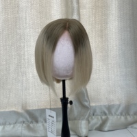 Peluca Suave y Sedosa, Sin Desprendimiento, Sin Enredos, Transpirable, con Base Mono, Estilo Europeo, Personalizada para Salón, de Alta Calidad, con Reflejos Rubio Hielo