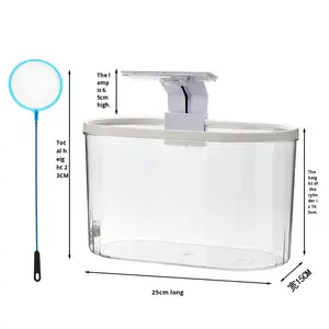 Aquarium de bureau transparent en acrylique, mini aquarium pour petits poissons avec filtre et pompe, idéal pour poissons rouges et poissons Betta à la maison - Product Image 6