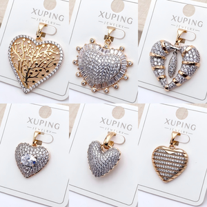 Colección de Colgantes de Corazón con Circonita Cúbica Chapados en Oro de 18K XUPING, Dijes con Forma de Amor Surtidos al por Mayor para Collares de Mujer - Product Image 3