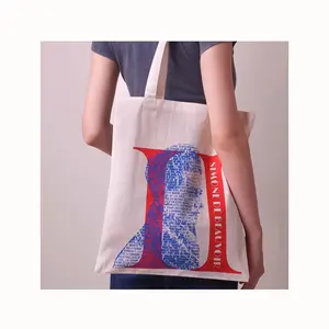 Customise Promotion Fashion Recyclable Cotton Canvas Women Canvas Tote Shoulder Beach Bag