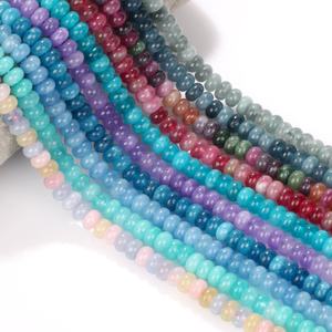 新着 5x8mm 天然石ビーズ アクアマリン アメジスト トルマリン ロンデル ルースビーズ ジュエリー作成 DIY ブレスレット アクセサリー用 - Product Image 5