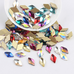Yantuo Bling Varias formas Mezcla de colores Diente Gema Sin plomo Parte posterior plana No Hotfix Diamantes de imitación Bling Piedras de cristal en forma para uñas - Product Image 5