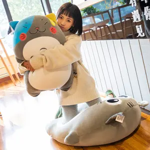 Nuovo Design personalizzato animale peluche Anime Kawaii vicino Totoro cuscino 120cm grigio Totoro farcito giocattoli per i regali del bambino