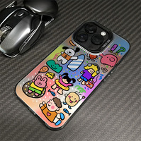 Doodling Graffiti Mignon Dessin Animé IMD UV Peinture Antichoc Housse de Téléphone Accessoires Pour iPhone 16 15 14 13 12 11 Pro Max