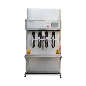 High Productivity 4 Head Milk Filling Machine / Multi Filling Head Bottle Liquid Filler / 4 Nozzles Juice Spout Filling Machine