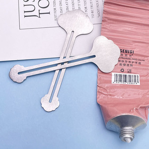 Spremitubo in Metallo <span class=keywords><strong>a</strong></span> Due Pezzi in Acciaio Inossidabile 420, Ecologico, con <span class=keywords><strong>Chiave</strong></span> Rotante per Dispenser di Tintura per Capelli, Cosmetici e Dentifricio da Bagno - Product Image 1