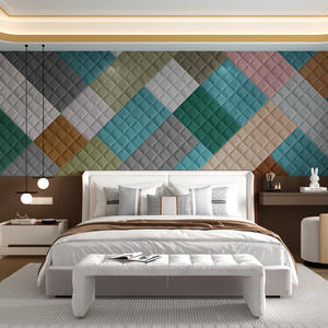 Pads muraux 3D auto-adhésifs en forme <span class=keywords><strong>de</strong></span> grille |   Décoration douce anti-collision pour chambre d'enfant, tête <span class=keywords><strong>de</strong></span> <span class=keywords><strong>lit</strong></span> et murs en tatami - Product Image 4