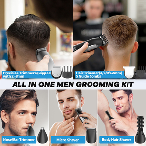 Recortadora de Barba para Hombre, Afeitadora Eléctrica Impermeable para Nariz, Cuerpo, Cara y Bigote, Cortadora de Pelo Inalámbrica, Kit de Aseo - Product Image 2