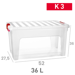 Klip K3 Storage Box 36 L Transparent With <b>Lid</b> Home Organization <b>Bin</b> - Product Image 1