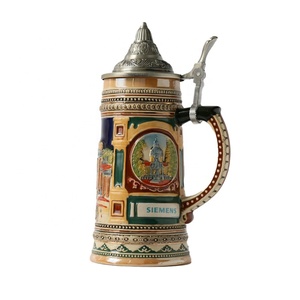 Mug à boissons alcoolisées en verre, tasse à <span class=keywords><strong>bière</strong></span>, compatible animaux <span class=keywords><strong>de</strong></span> la forêt, accessoire avec couvercle petper, Tankard, 1 litre - Product Image 4