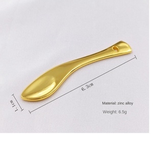 DF313 Espátula Cosmética de Metal de Aleación de Zinc, Exquisita y Lujosa, Plateada, para Crema, Masajes y Aplicación, Catálogo de Herramientas - Product Image 6