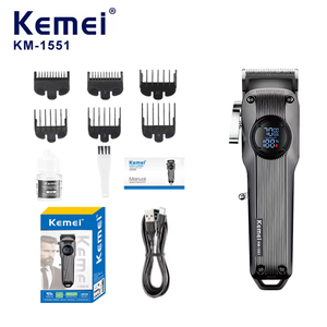 เครื่องตัดผม Kemei KM-<span class=keywords><strong>1551</strong></span> สำหรับมืออาชีพ ใช้ในร้านเสริมสวย ชาร์จผ่าน USB พร้อมหน้าจอ LED สำหรับจัดแต่งทรงผม สำหรับช่างตัดผม - Product Image 1