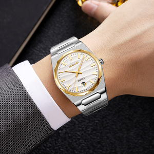 Skmei Men's Quartz Watch Stainless Steel Band Calendar Waterproof Luminous Hands Sport Watch - Product Image 3
