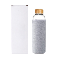 Lave-vaisselle 350ML, 500ML, 700ML, 750ML, 1000ML, meilleure bouteille d'eau en verre Borosilicate sans BPA avec manchon et couvercle