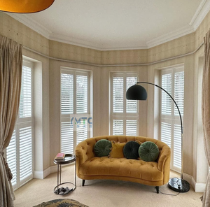 Obturateur de fenêtre intérieur en bois pour bricolage Décoration blanche Volets à plusieurs niveaux pour votre maison COUVERTURE de fenêtre intérieure - Product Image 3