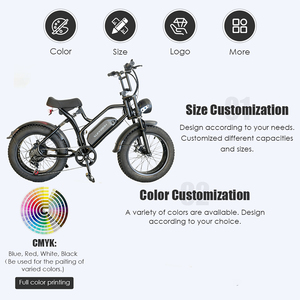 Expédition rapide d'usine, vélo électrique tout-terrain à pneus larges 20 pouces, double suspension, 7 vitesses, 48V 500W 18AH, frein à disque, 20x4, neige, hors route - Product Image 2