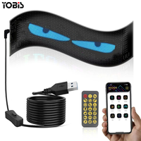 Yobis RGB Personnalisable Programmable Lumière LED Flexible pour Camion Yeux de Diable Lampe Oculaire Colorée Souple Contrôle via Application Matrice pour Vitre de Voiture DIY Nouveau
