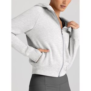 Womens <b>Zip</b> <b>Up</b> Hoodie <b>Cropped</b> Fleece Sweatshirt Short Length Casual Top For Fall Winter Outfits Y2k Style - Product Image 4