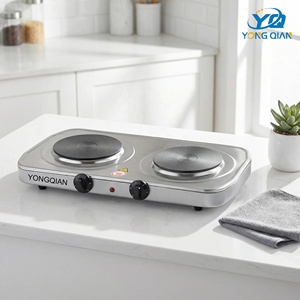 Placa Calefactora Doble de Acero Inoxidable de 1000W+1000W con Temperatura Ajustable, Electrodoméstico de <span class=keywords><strong>Cocina</strong></span> - Product Image 5