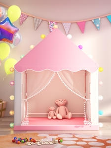 Grande tente de jeu château de princesse pour enfants avec fenêtres, tente de maison intérieure pour enfants, <span class=keywords><strong>jouet</strong></span> sportif - Product Image 4